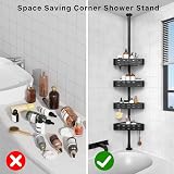 KEGII Telescopic Shower Caddy Corner Black Shower Shelf Bathroom Storage view 8