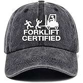 Jxubeuro Forklift Certified,Funny Baseball Cap,Funny Hats,Dad Hat, Trucker hat,Adjustable Cotton Baseball Cap for Men Women Black