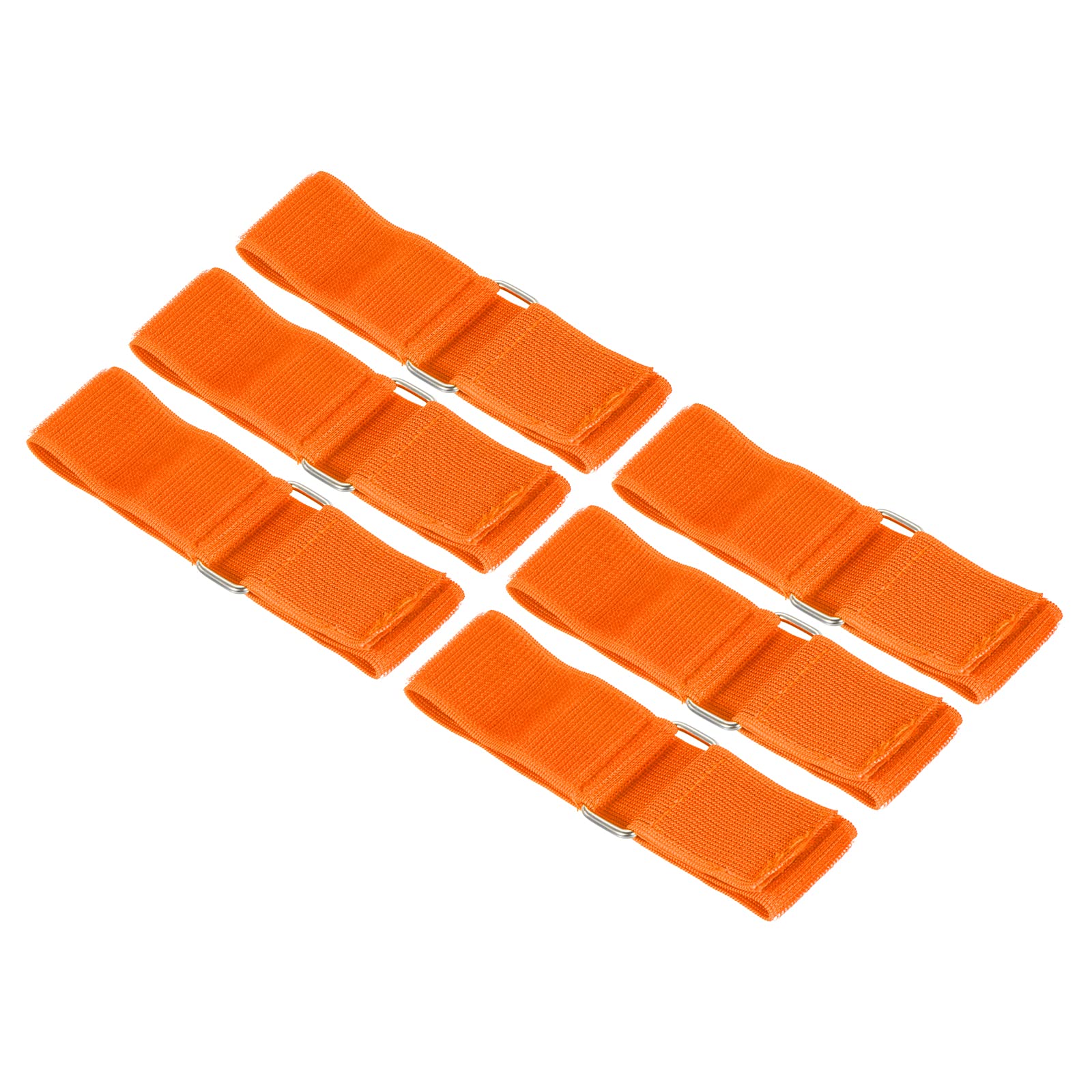 PATIKIL 3 Legged Race Bands, 6 Pack Nylon Elastic Tie for Outdoor Birthday Party Field Day Carnival Relay Game, Orange