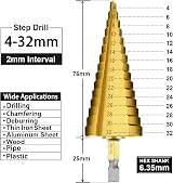 ss shovan 3Pcs HSS Step Bits 4-12mm 4-20mm 4-32mm Titanium Coated Drill Bits view 2