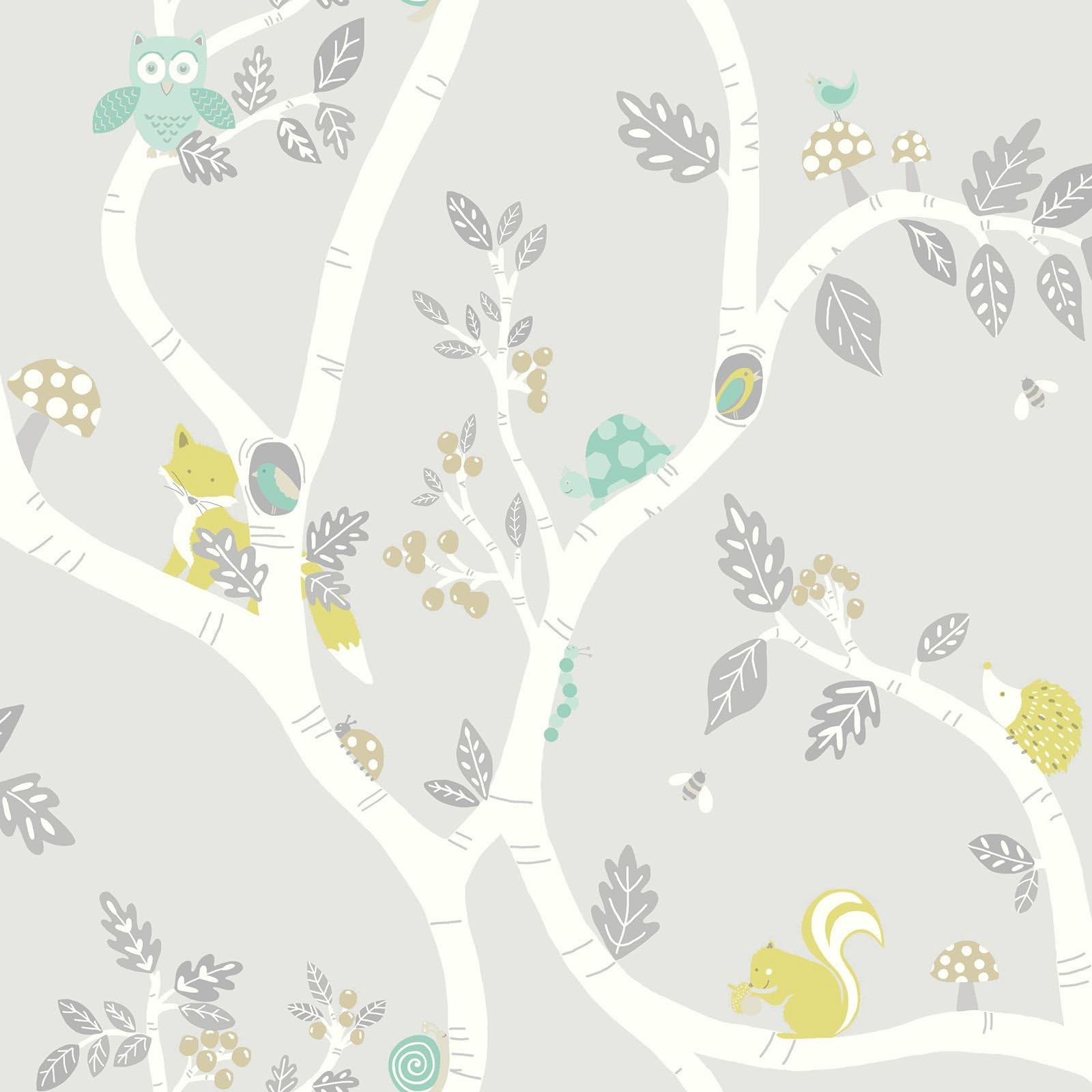 Woodland Adventure Wallpaper Grey Holden 12491