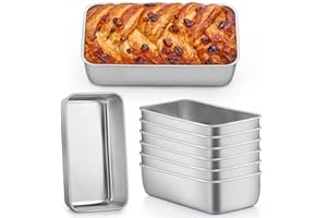 P&P CHEF Loaf Pan Set, 9-inch Bread Pans, Stainless Steel Loaf Toast Baking Pans for Bread Meatloaf Lasagna Cake, Healthy & N