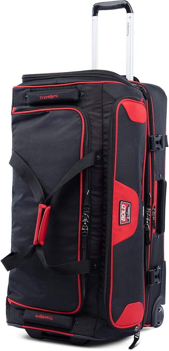 Travelpro BoldDrop Bottom Wheeled Rolling Duffel Bag, Red, 30Inch