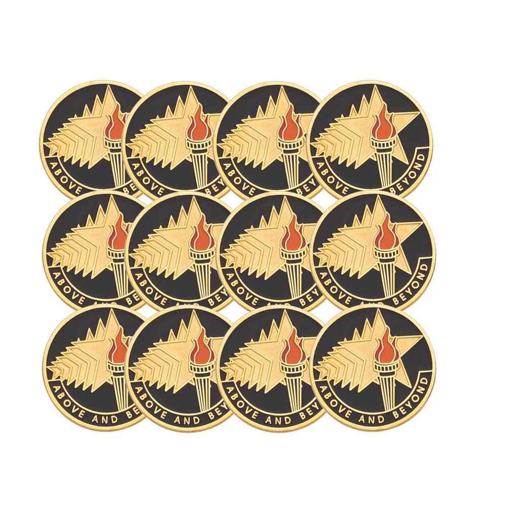SHOP AWARDS AND GIFTS Student, Volunteer, Employee, Award Lapel Pins Appreciation Reward, 1 Inch Above and Beyond, Pack of 12