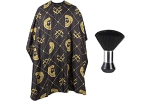YELEGAI Professional Hair Cutting Cape with Neck Duster Brush, Waterproof Salon Barber Cape with Snaps, Barber Accessories
