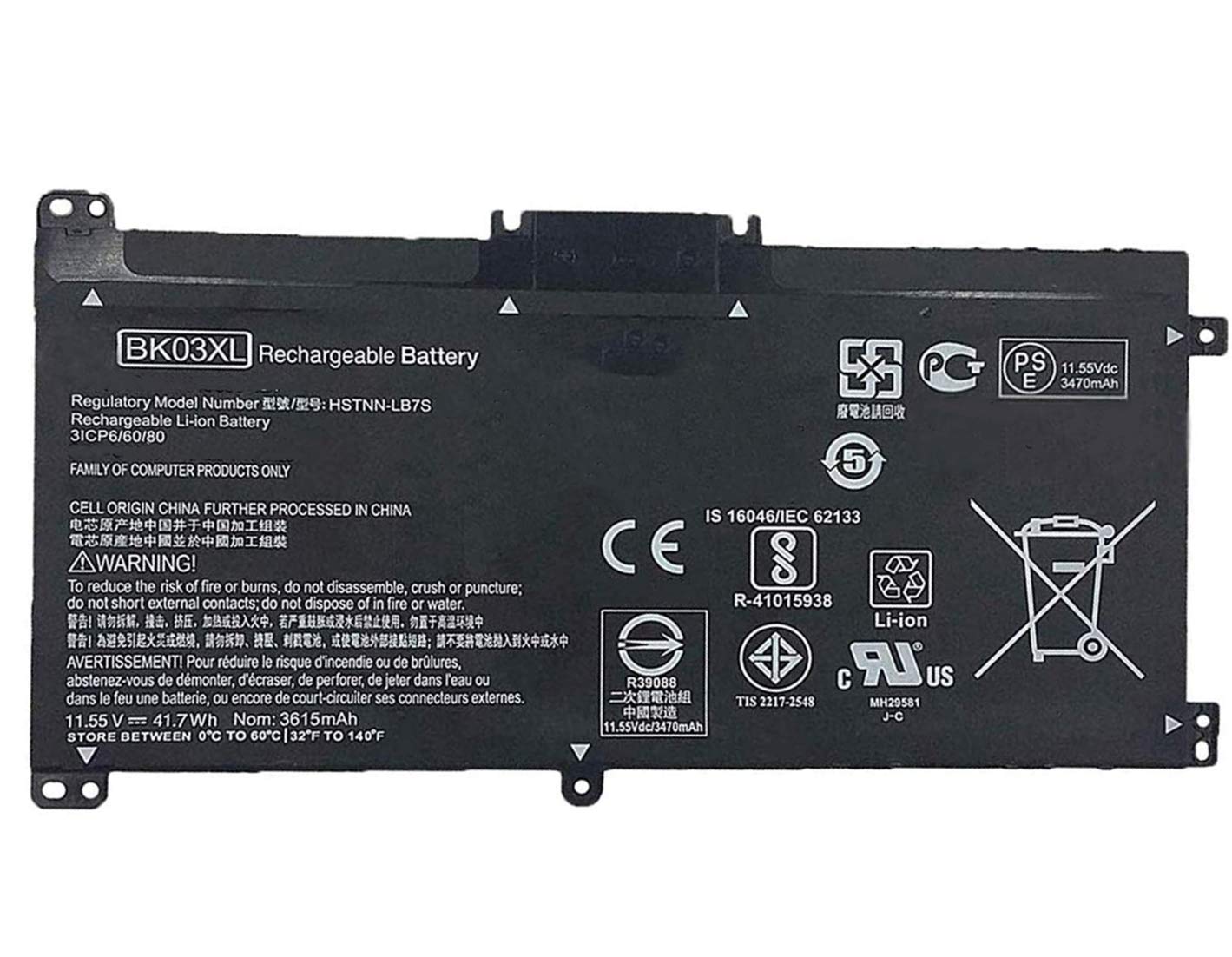 ASKC BK03XL Battery for HP Pavilion X360 14-BA000 14M-BA000 14M-BA011DX 14M-BA013DX BA015DX BA114DX 14-ba253cl 14-ba125cl 14-ba175nr 916366-421 541 916811-855 HSTNN-LB7S UB7G TPN-W125 11.55V 41.7Wh