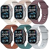 6 Pack Sport Bands for Apple Watch Ultra/3/2 Band 49mm 46mm 45mm 44mm 42mm 41mm 40mm 38mm iWatch Bands for Men Women,Waterproof Silicone Strap Wristband for Apple Watch Series 11 10 9 8 7 6 5 4 SE 3/2