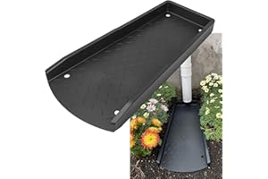 Jamphaza 1Pack Gutter Downspout Extensions, Rain Gutters Downspout Splash Block, Down Spout Extender, Drain Gutter Guard Diverter, Black