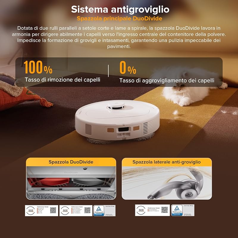 Qrevo S5V Robot Aspirapolvere Lavapavimenti, Mocio Estensibile