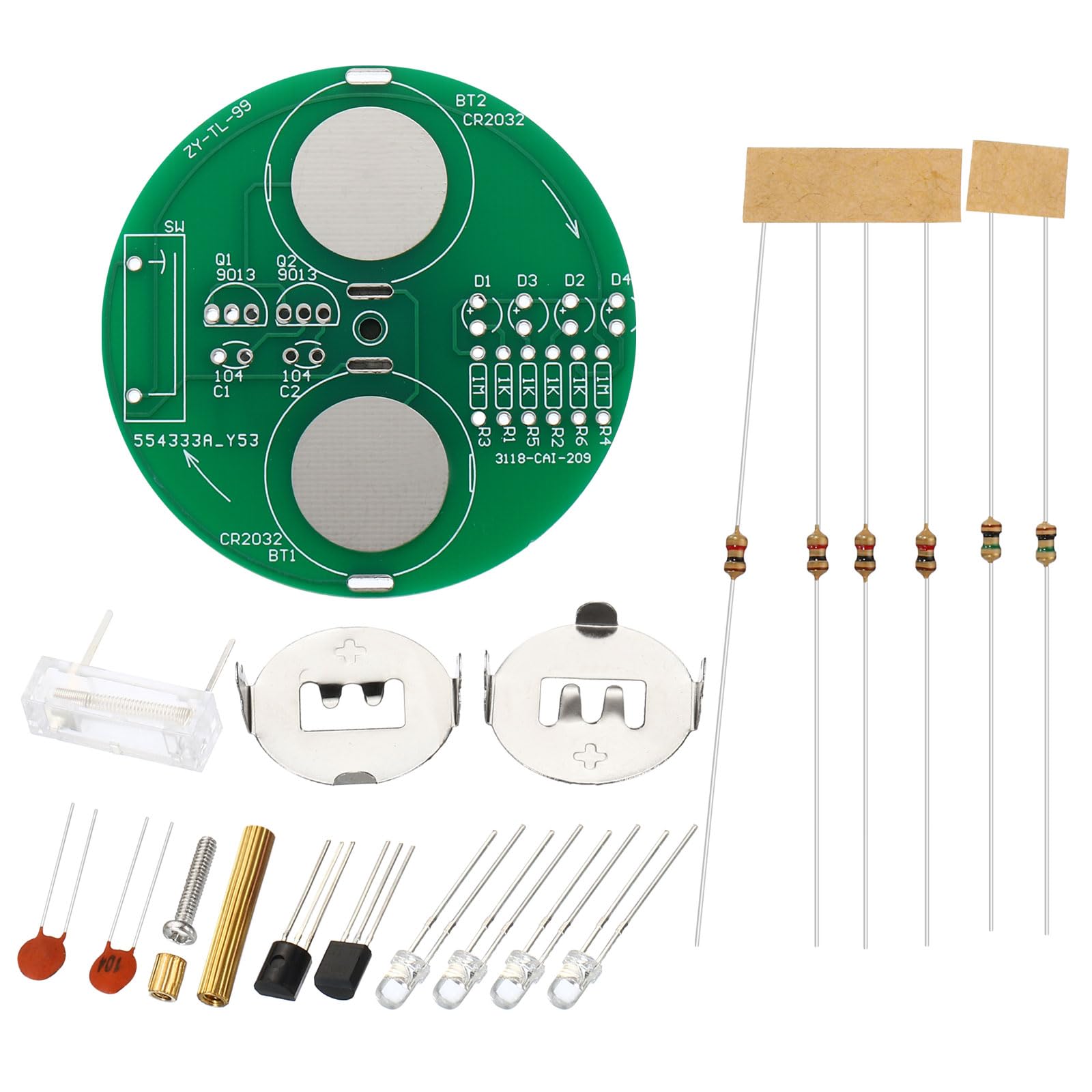 PATIKIL Soldering Practice Board, 2 Set Electronics Kit Prototype PCB Board DIY Welding Circuit LED Rotary Gyroscope SMT/SMD for Beginner Experiment Teaching