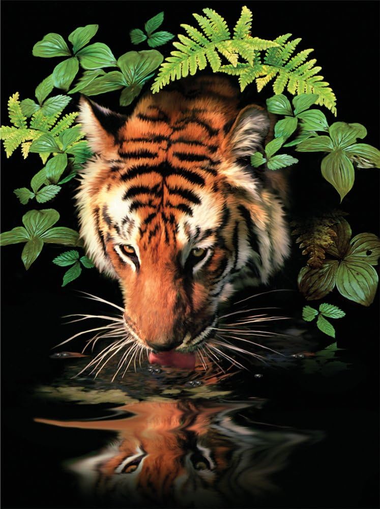 Royal & Langnickel 11 x 15 inch Thirsty Tiger Pre-Printed Paint by Number Painting Set,Blue