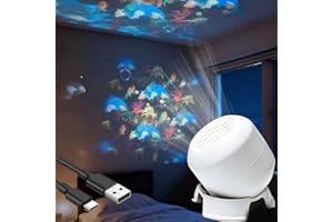 Dynamic Rotating LED Projector Light, Smart USB Rechargeable LED Projector Night Light, Snowflake/Christmas/Ocean Projector f