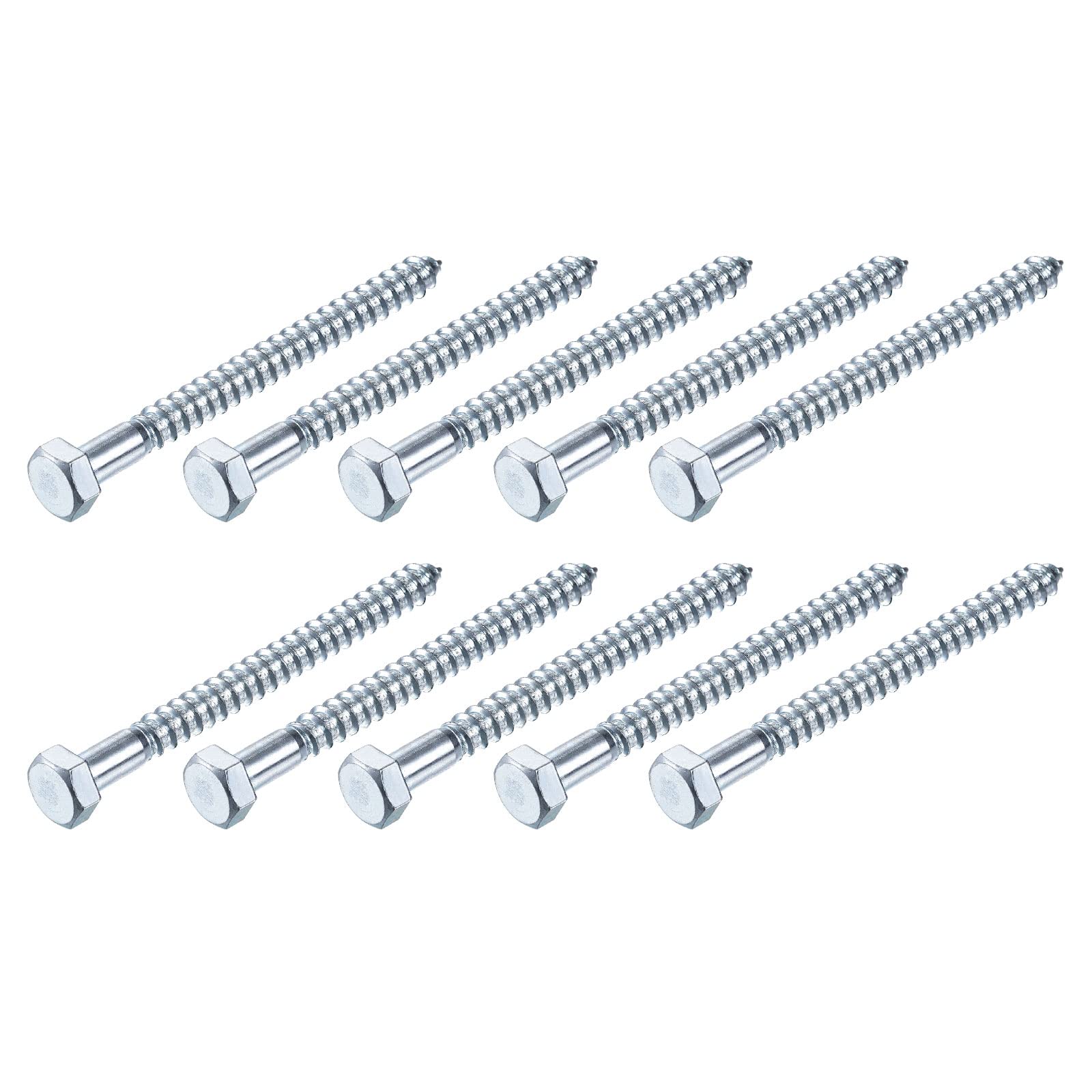 METALLIXITY Hex Lag Screws (M6x80mm)25Pcs, Carbon Steel Self-Tapping Wood Bolts - for Household Applications