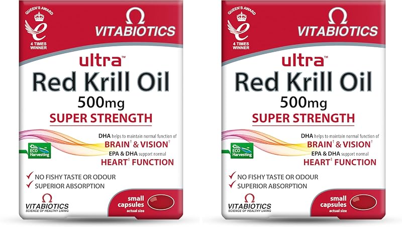 Vitabiotics Ultra Red Krill Oil 500 mg 30 Capsules Pack of 2