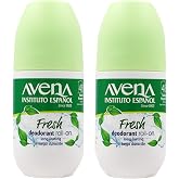 Instituto Espanol Avena Deodorant Roll-On Fresh, Anti-Perspirant, Long-Lasting, Non-Alcohol, Oat Extract, 2-Pack of 2.53 FL Oz Each
