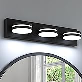Bicrink 3-Light Bathroom Vanity Light Over Mirror, (24inch Dimmable) Matte Black LED Vanity Lighting Fixtures, Modern Bathroom Wall Light Fixtures with 360°Rotating Lamp Head (Cool White 5500K)