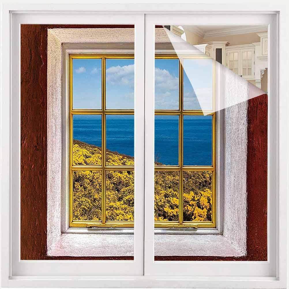 Beach Privacy Window Film Tropical Beach Scenery from Hotel