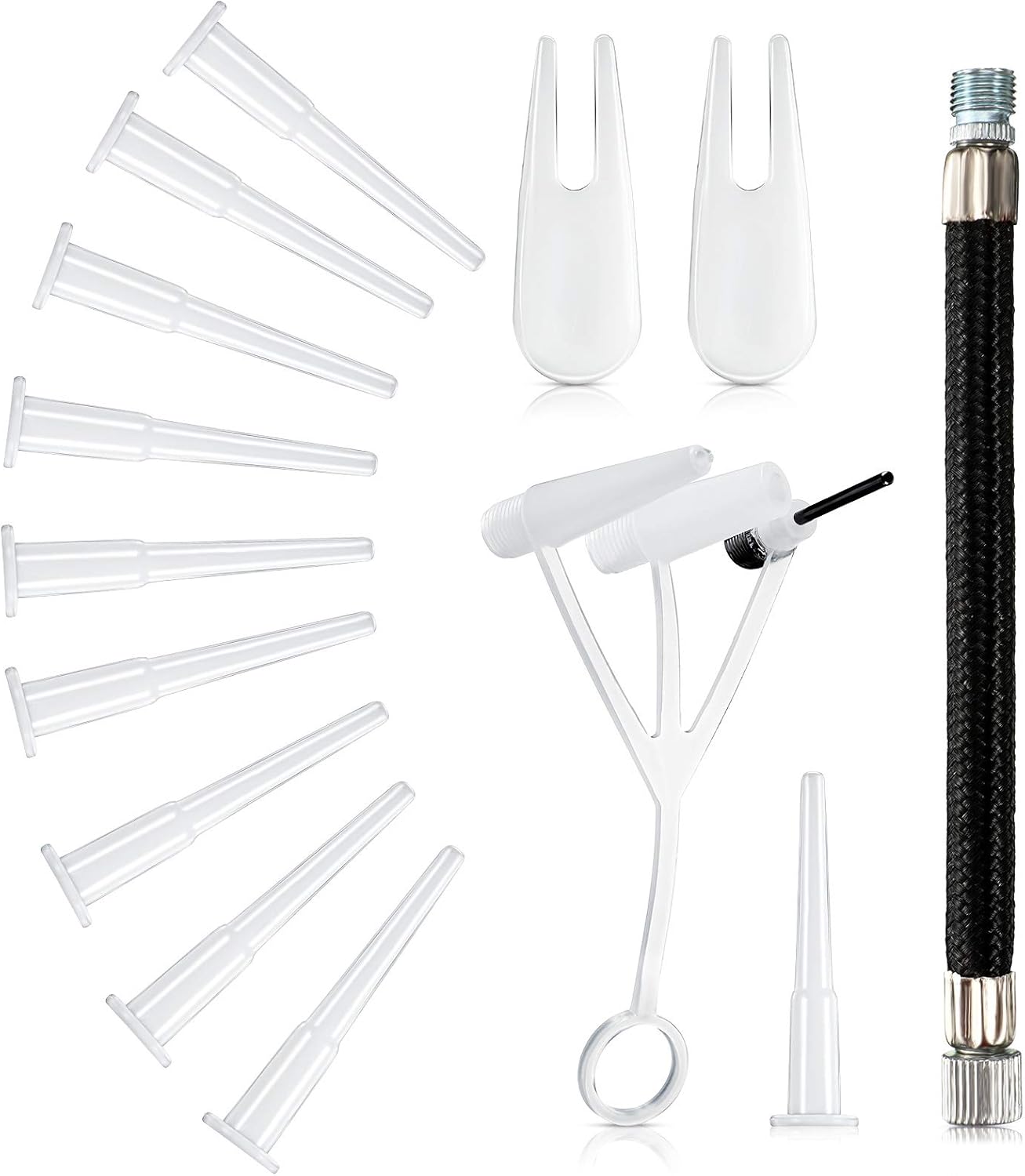 16 Exercise Ball Plug Replacement Kit with Needle, Nozzle, Extension Hose, Exercise Ball Air