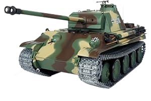 HENG LONG Modified Edition 1/16 2.4ghz Remote Control German Panther Tank Model(360-Degree Rotating Turret)(Steel Gear Gearbox)(3800mah Nimh Battery)(Metal Tracks &Sprocket Wheel & Idle Wheel)