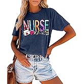 Nurse Shirt Women Nursing Student T-Shirt School Nurse Gift Casual Short Sleeve Inspirational Tee Tops