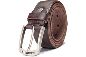 KEECOW Men's 100% Italian Cow Leather Belt Men With Anti-Scratch Buckle,Packed in a Box