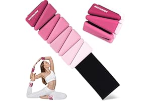 BECOJADDE Ankle Weights for Women Wrist Weights Set of 2 (1 lb/2 lbs Each) Adjustable Arm Leg Weight for Womens Men Suitable for Walking Swimming Running Pilates Yoga Gym