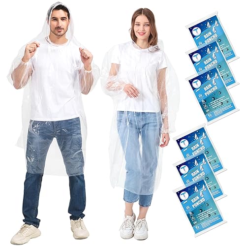 TUNCHMO Lot De 6 Ponchos De Pluie Transparents Pour Enfants