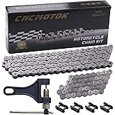 CNCMOTOK 420 Jackshaft Chain 42Link+Standard Roller Chain 90 Link+ Chain Breaker, fit for Coleman BT200X CT200U Trail 200 CT200U-EX Baja TrailMaster Warrior Heat 196cc Powersports Mini Bike Part