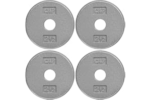 WF Athletic Supply Traditional/Classic 1-inch Hole Standard Solid Cast Iron Weight Plates - Great for Strength Training, Weightlifting, Bodybuilding & Powerlifting, Multiple Choices Available
