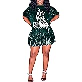 FLOYU Women Sequin Birthday Dress It's My Birthday Dresses Sparkly Party Tops Sexy Birthday Outfits
