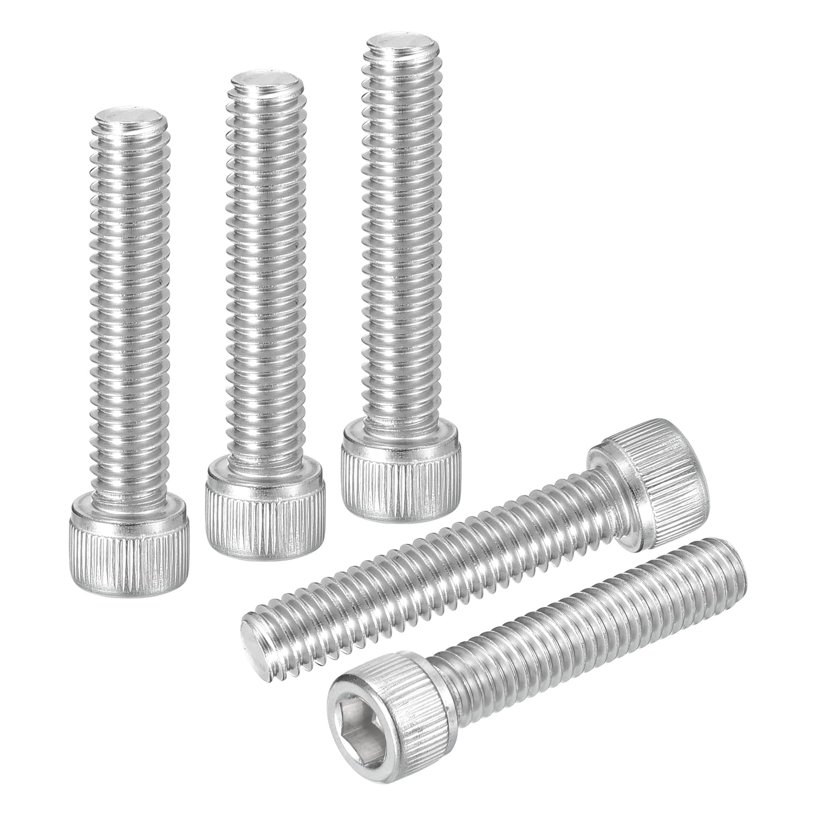 DTGN 5/16"-18x1-3/4" Socket Head Cap Screws Bolts - 10Pack - Good for Road Bicycle, Mountain Bike, Auto, Motorcycle - 304 Stainless Steel Hex Head Metric Screws - Silver
