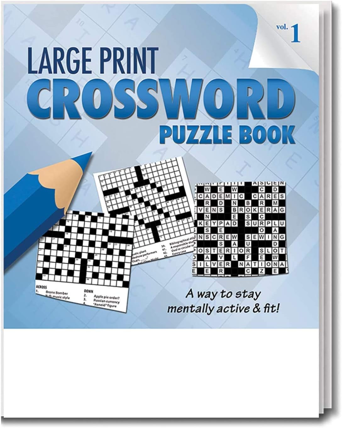 25 PACK Large Print Crossword Puzzle Books for Seniors in Bulk