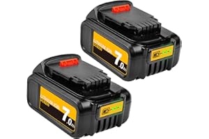 TURPOW Upgraded 7.0 Ah 2Packs Replacement for Dewalt 20V Battery Lithium ion, Compatible with 20 Volt Dewalt Batteries XR Max Cordless Tools DCB205 DCB206 DCB200 DCB201 DCB204 DCB207 DCD/DCF/DCG Series