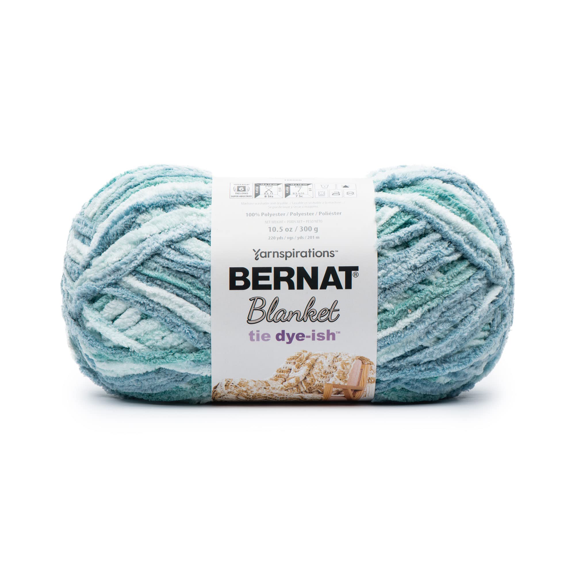 BERNAT Blanket Tie Dye-ish 300g - Tropical Sea, Deep Red Forest