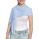 UPF 50+ Sun Protection Beach Wraps and Pashminas for Women Travel Scarf Blanket Outdoor Summer UV White Shawl