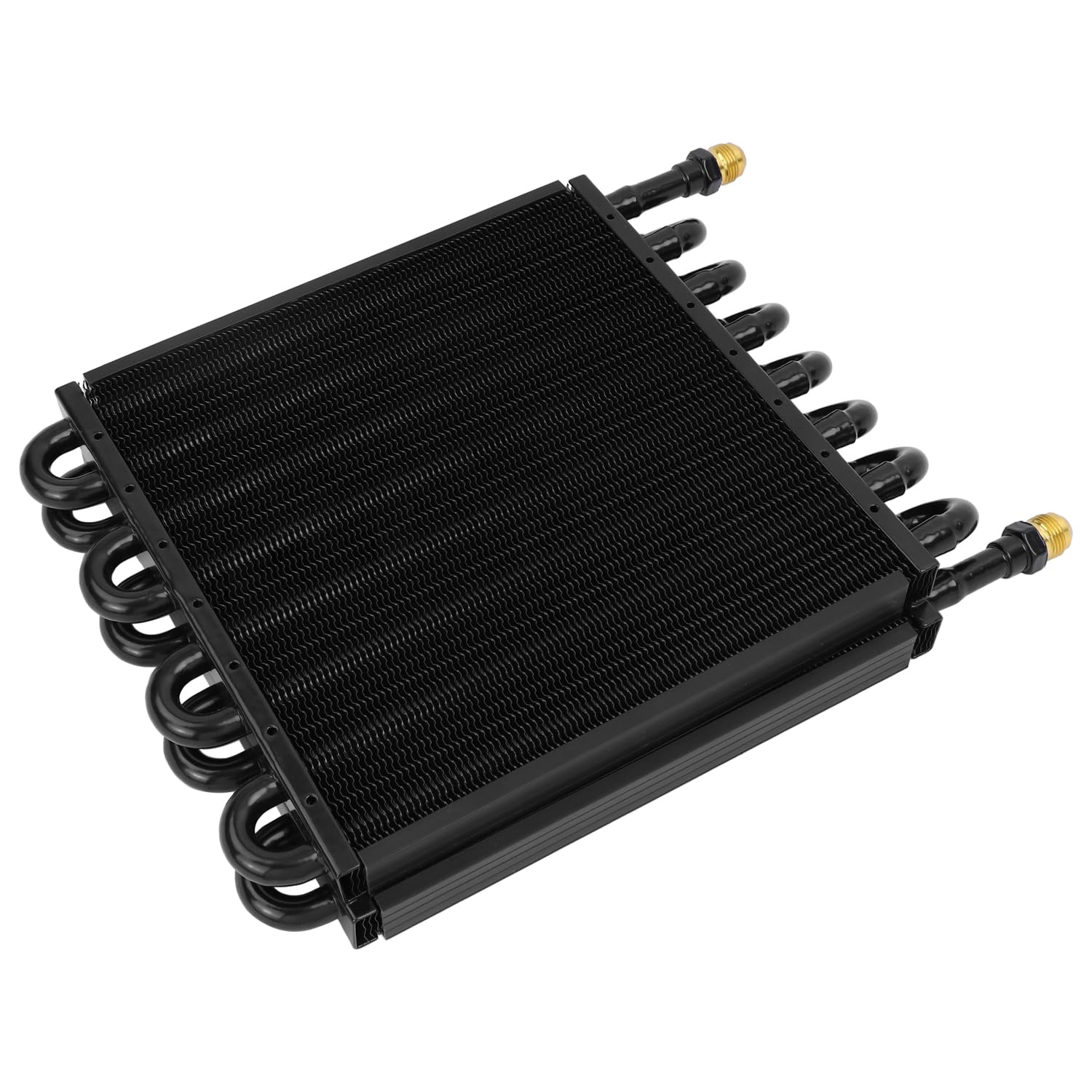 Photo 1 of 16 Pass Universal Transmission Oil Cooler Kit 1/2 Inch Tube and Fin Aluminum Alloy Black 8AN Tube Fin Air Compressor Cooler