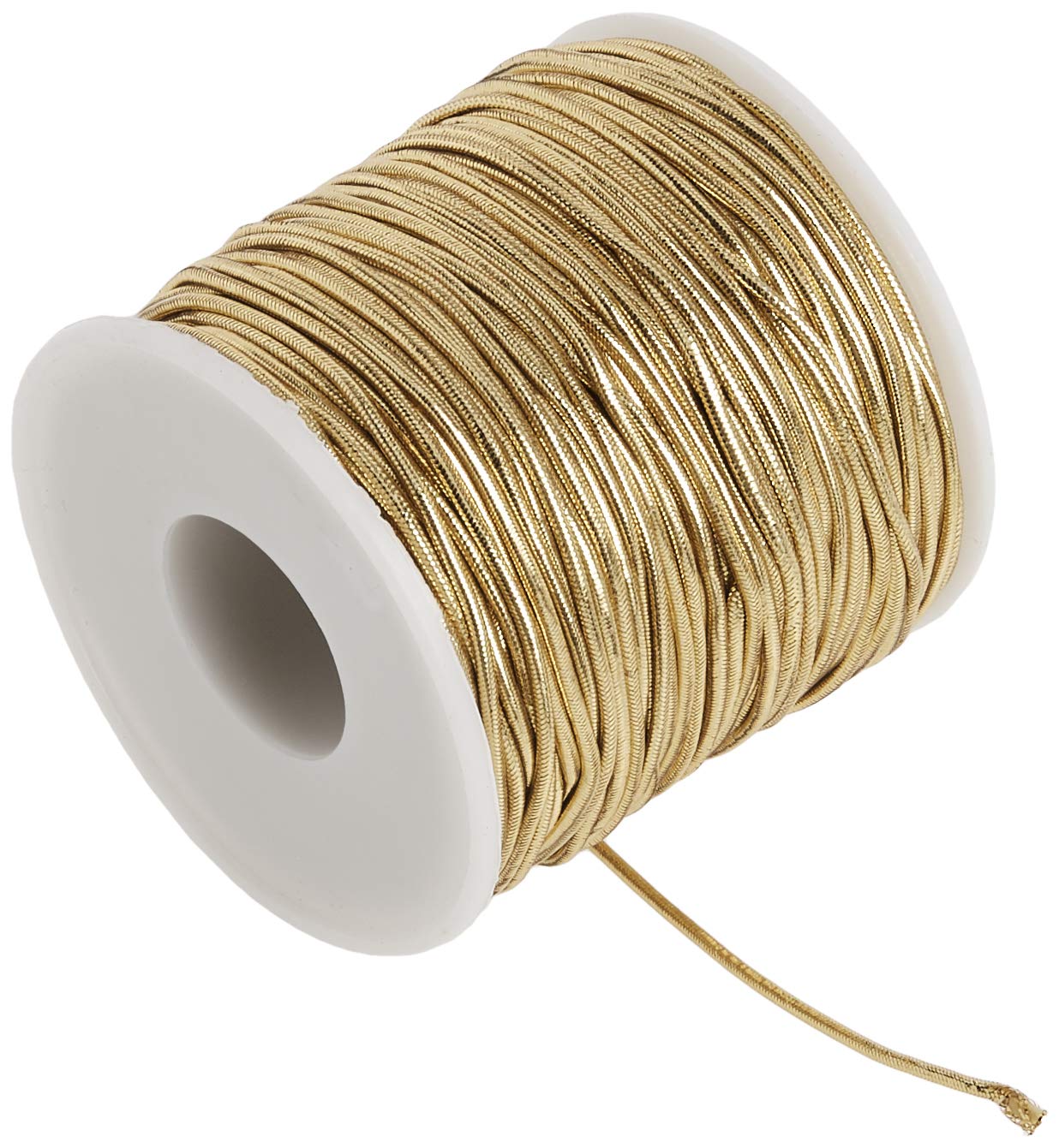 Photo 1 of Morex Ribbon 1318/50-634 Stretch Cord Polyester Ribbon, 50 yd, Gold