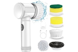 LEKISHE Electric Spin Scrubber Cordless Tub,Shower Tile Scrubber,Floor Scrubber for Cleaning with 5 Replaceable Heads for Bathroom Floor Window Kitchen