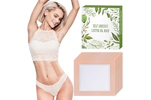 LORSOU 10 Pack Disposable Castor Oil Pack Wrap for Travel,Organic Cotton Castor Oil Pack Kit for Liver Detox,Highly Absorbent Self-Adhesive Castor Oil Wrap,8.7"x7.9",No Wash,Anti-Seepage(Oil Not Included)