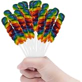 32 Pack Rainbow Twisty Lollipops Individually Wrapped Fruit Flavor Candy | Mixed Fruit Flavored Swirl Pops for Birthday Parties, Candy Buffets, Pinatas, Goodie Bags, Classroom Rewards and Treats