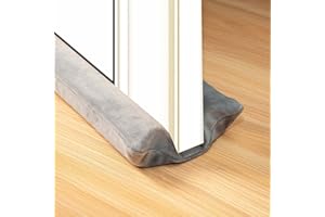 Marwood Under Door Draft Stopper 30-38" Adjustable Wind Stopper for Door & Window, Foam Door Sweep Air & Noise Blocker for Bottom of Doors Double Side Seal - Grey