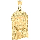 10kt Yellow Gold Mens Jesus Religious Charm Pendant