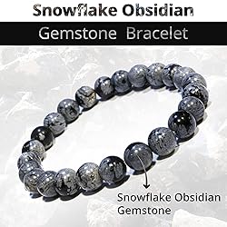 Natural Snowflake Obsidian Gemstone Beads Bracelet