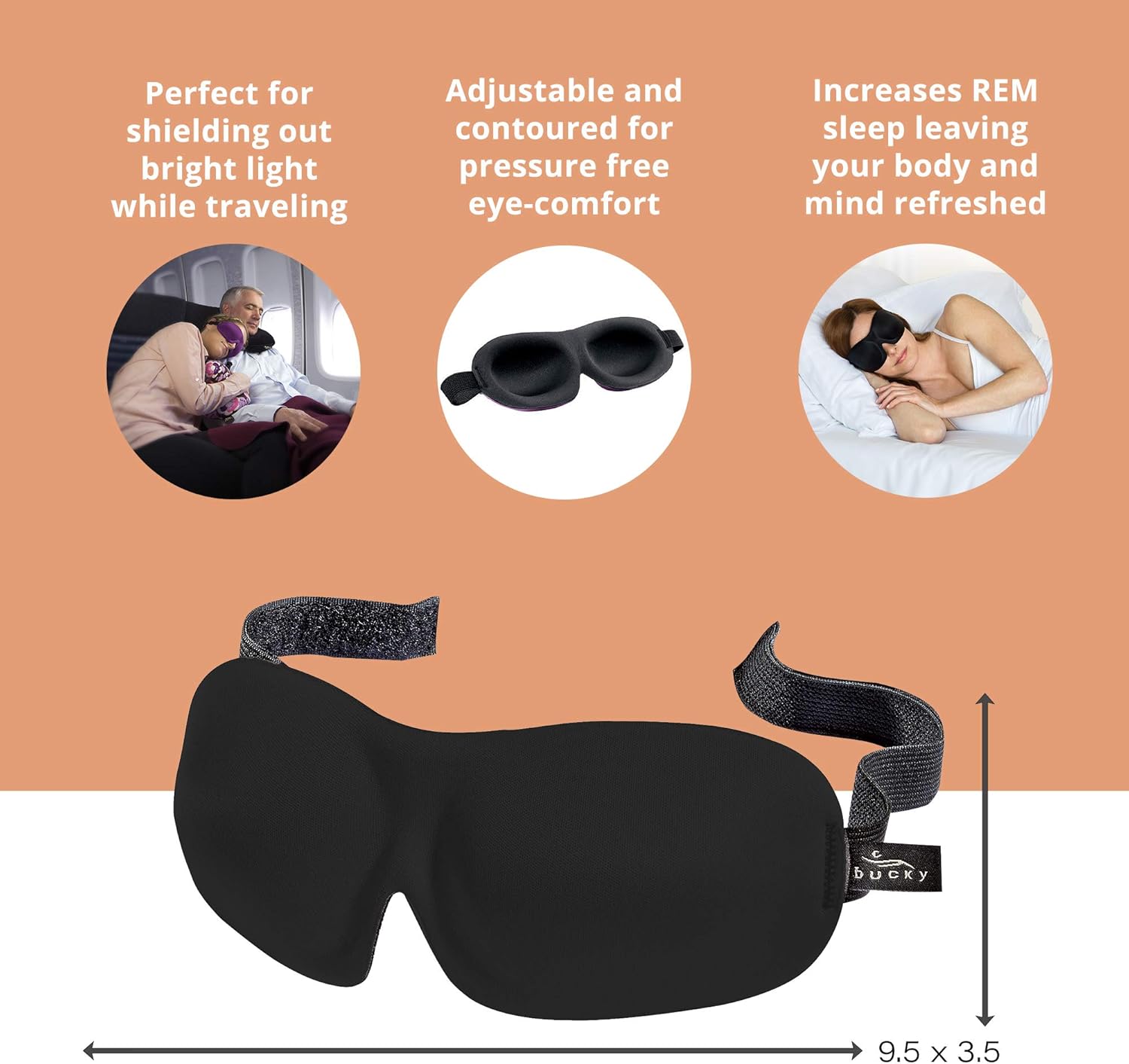 Bucky 40 Blinks Ultralight & Comfortable Contoured, No Pressure Eye Mask for Travel & Sleep, Perfect With Eyelash Extensions - Foil: Health & Personal Care