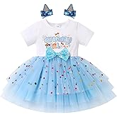 IMEKIS Toddler Birthday Girl Sparkle Confetti Ruffle Tutu Dress Dog Ears Hair Clips Outfit Cake Smash Photo Shoot 1-6T