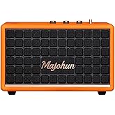 100W (Peak) Wood Bluetooth Speaker for Home, Vintage Speaker with Bluetooth 5.4, TWS Paire, Bass/Treble Control, AUX and USB Input, Retro Speakers for Home, Room, Office,Party(Orange)