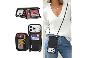 Jaorty Crossbody Wallet Case for iPhone 17 Pro Max with Shoulder Stap,Finger Ring, PU Leather Zipper Handbag Purse Flip Cover