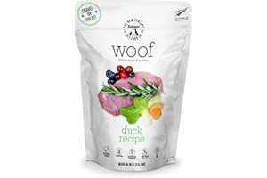 The New Zealand Natural Pet Food Co. Woof Freeze Dried Dog Food - Duck Recipe, High Protein, Complete Diet, Dog Treats, All Life Stages - 1.76 oz