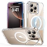 ESR for iPhone 16 Pro Max Case, Compatible with MagSafe, Military-Grade Protective Case, Built-in Stash Stand Phone Case, Scratch-Resistant Back Cover, Classic Series, Clear