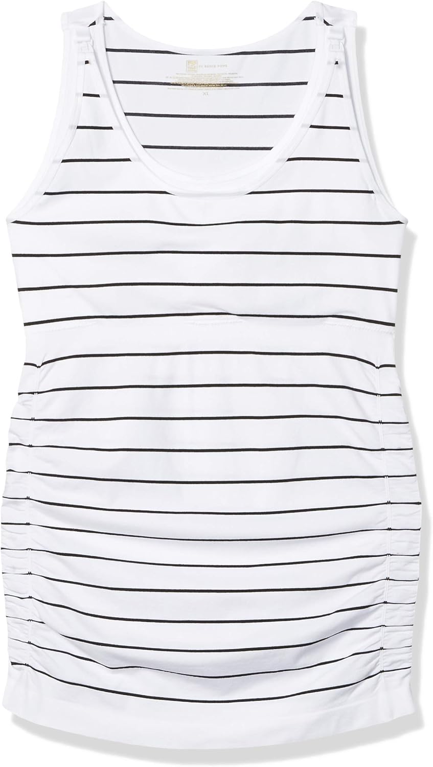 Rosie Pope Women's Maternity Pip N Vine Camisole, black And White Stripe, XL: Clothing